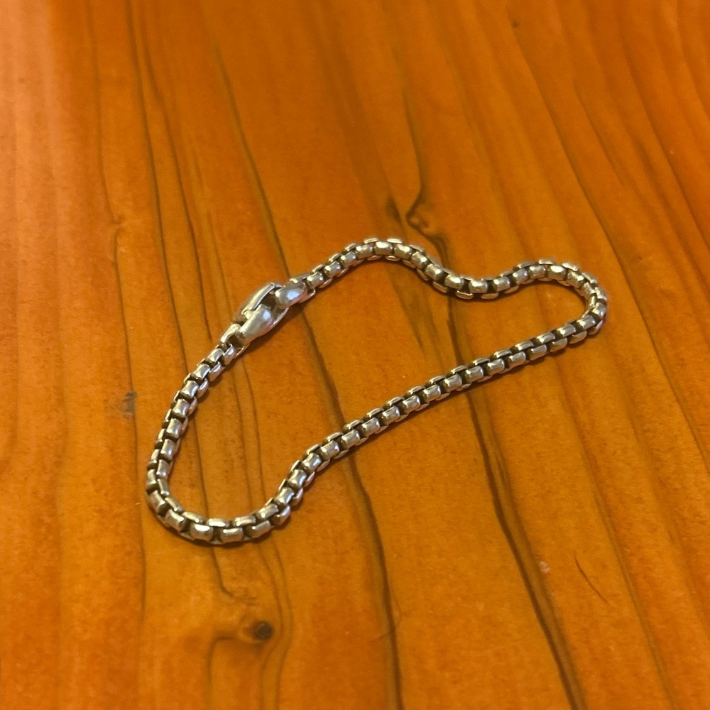 David Yurman Box Chain Bracelet Sterling Silver 8 inch 3.6mm